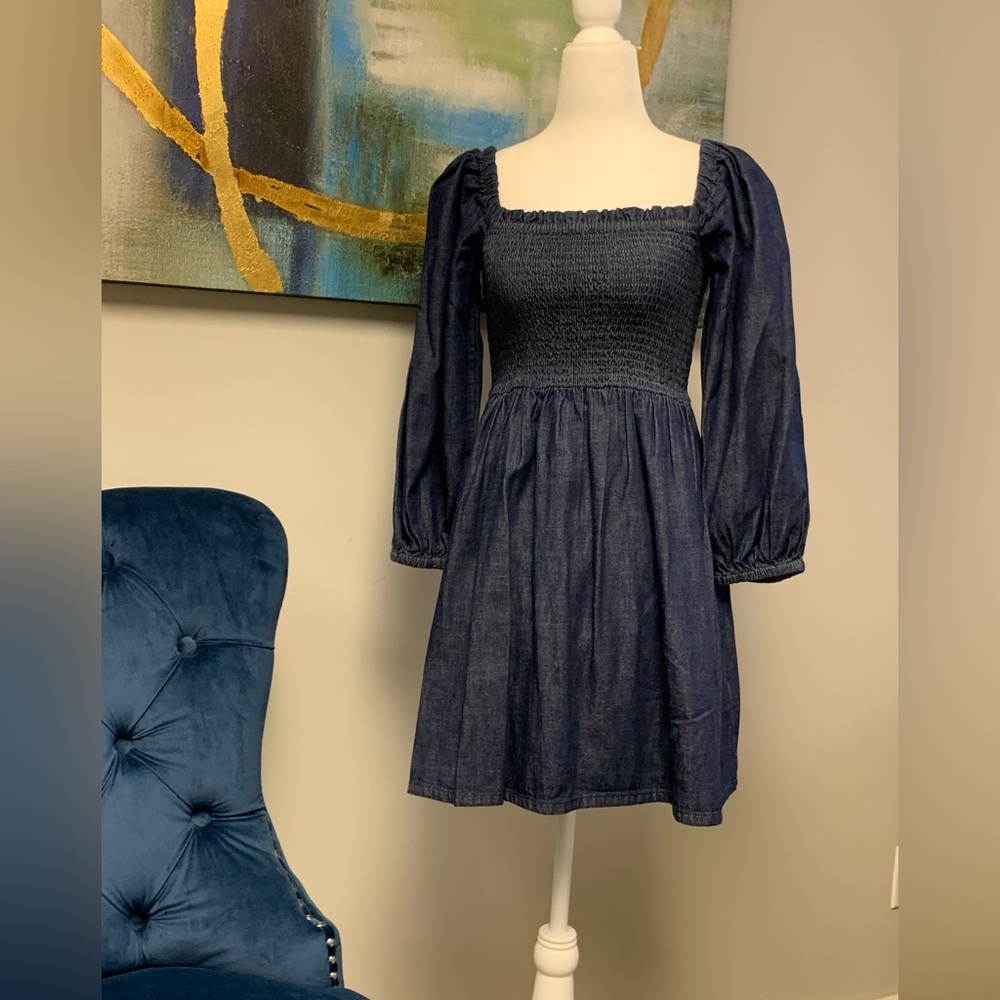 Dark blue denim dress. Like new.